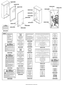 Decals Group - Ats Warning Diagram and Parts List for 040678-01  Briggs and Stratton Generator
